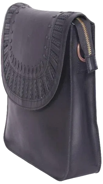 Black Leather Handbag — style WC-0025