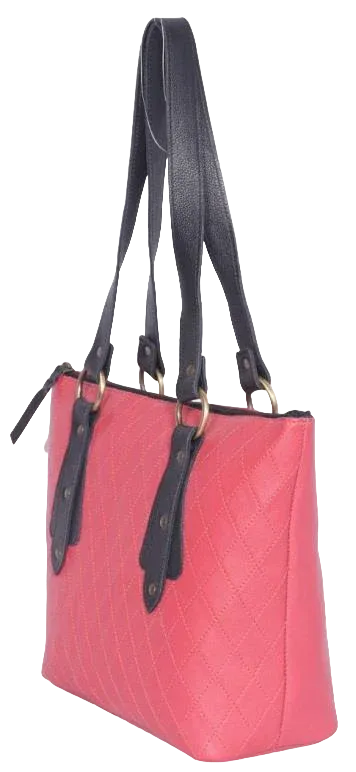 Pink Leather Handbag — style WC-0027