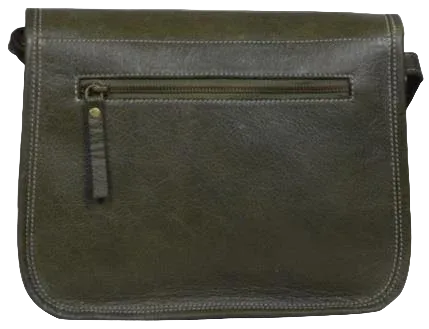 Olive Green Leather Handbag — style WC-0028