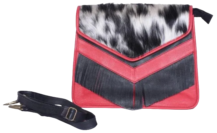 Black Jersey / Black Leather Handbag — style WC-0036